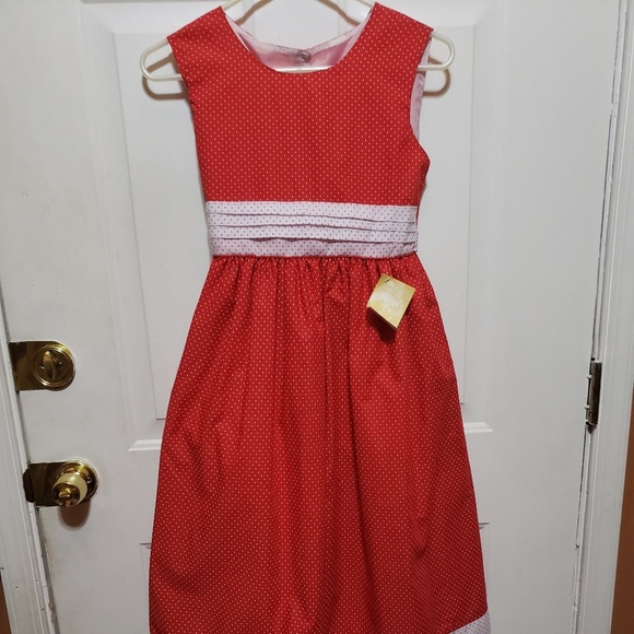 Girls polka dots red and white boutique dress - Picture 1 of 5